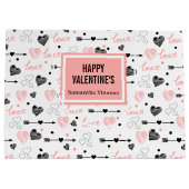 Elegant Wedding Love Lettering Hand Drawn Gift Bag Groot Cadeauzakje (Achterkant)