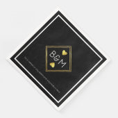 Elegant Wedding Love Monogram Black Servet (Hoek)