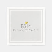Elegant Wedding Love Monogram Gray Servet (Voorkant)