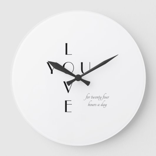 Elegant Wedding Love You Wall Clock Grote Klok (Voorkant)