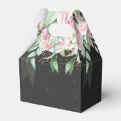 Elegant Wedding Luxury Black en Pink Floral Bedankdoosjes (Achterkant)