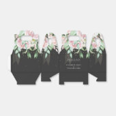 Elegant Wedding Luxury Black en Pink Floral Bedankdoosjes (Uitgevouwen)
