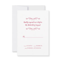 Elegant Wedding Magenta Red White - klassieke vorm