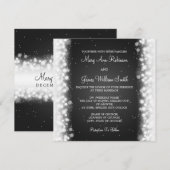 Elegant Wedding Magic Sparkle Black Kaart (Voorkant / Achterkant)