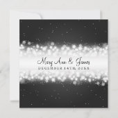 Elegant Wedding Magic Sparkle Black Kaart (Achterkant)