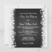 Elegant Wedding Magic Sparkle Black Kaart (Voorkant)