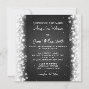 Elegant Wedding Magic Sparkle Black Kaart