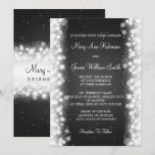 Elegant Wedding Magic Sparkle Black Kaart (Voorkant / Achterkant)