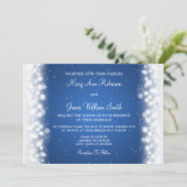 Elegant Wedding Magic Sparkle Blue Kaart (Staand voorkant)