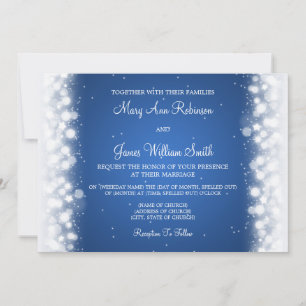 Elegant Wedding Magic Sparkle Blue Kaart