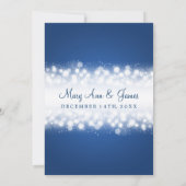 Elegant Wedding Magic Sparkle Blue Kaart (Achterkant)
