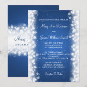 Elegant Wedding Magic Sparkle Blue Kaart (Voorkant / Achterkant)