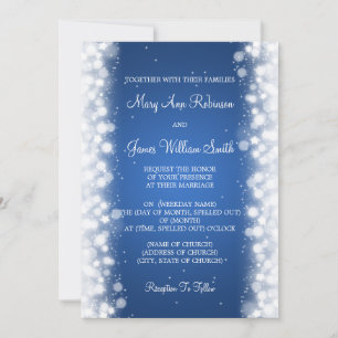 Elegant Wedding Magic Sparkle Blue Kaart
