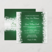 Elegant Wedding Magic Sparkle Green Kaart (Voorkant / Achterkant)