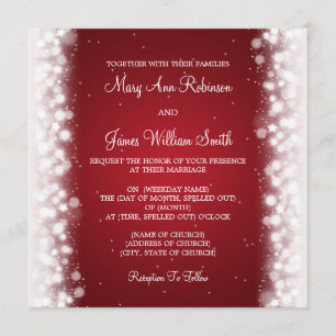 Elegant Wedding Magic Sparkle Red Kaart