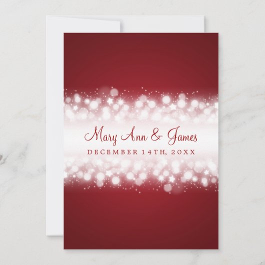 Elegant Wedding Magic Sparkle Red Kaart (Achterkant)