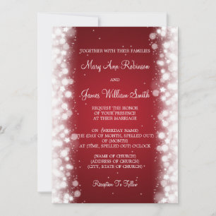 Elegant Wedding Magic Sparkle Red Kaart