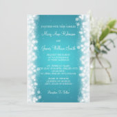 Elegant Wedding Magic Sparkle Turquoise Kaart (Staand voorkant)
