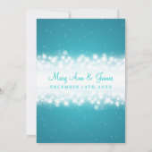 Elegant Wedding Magic Sparkle Turquoise Kaart (Achterkant)