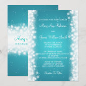 Elegant Wedding Magic Sparkle Turquoise Kaart (Voorkant / Achterkant)