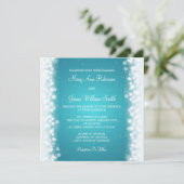 Elegant Wedding Magic Sparkle Turquoise Kaart (Staand voorkant)