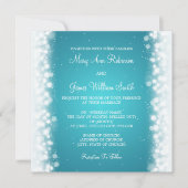 Elegant Wedding Magic Sparkle Turquoise Kaart (Voorkant)