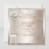 Elegant Wedding Marble Roos Cream White Champagne Kaart (Achterkant)