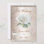 Elegant Wedding Marble Roos Cream White Champagne Kaart (Voorkant)
