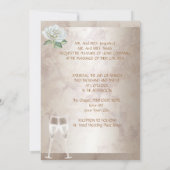 Elegant Wedding Marble Roos Cream White Champagne Kaart (Achterkant)