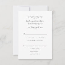 Elegant Wedding Meal Classic White & Gray Delicate