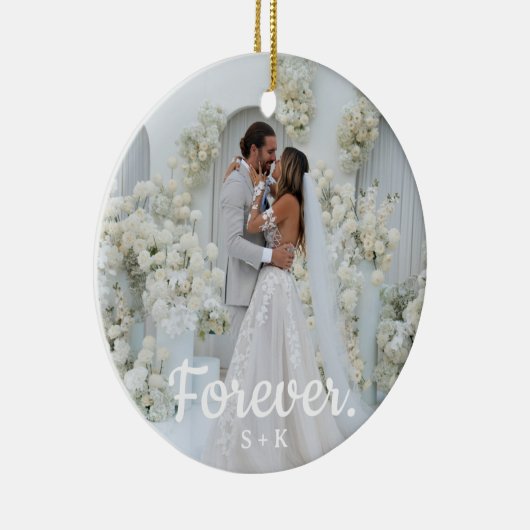 Elegant Wedding Memory Photo Keramisch Ornament (Rechts)