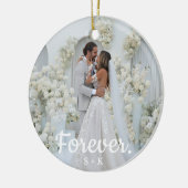 Elegant Wedding Memory Photo Keramisch Ornament (Links)
