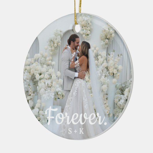 Elegant Wedding Memory Photo Keramisch Ornament (Links)