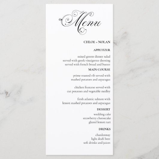 Elegant Wedding Menu (Voorkant)