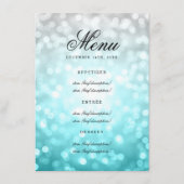 Elegant Wedding Menu Beach Ombre Glitter Lights (Voorkant)