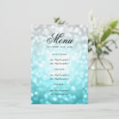 Elegant Wedding Menu Beach Ombre Glitter Lights (Staand voorkant)