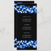 Elegant Wedding Menu Blue Hollywood Glam (Voorkant / Achterkant)