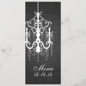 Elegant Wedding Menu Chandelier Black (Voorkant)