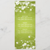 Elegant Wedding Menu Cherry Blossom Lime Green (Achterkant)