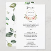 Elegant WEDDING MENU drink. (Voorkant / Achterkant)