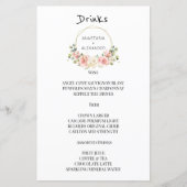 Elegant WEDDING MENU drink. (Voorkant)
