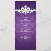 Elegant Wedding Menu Fleur De Lis Paars (Achterkant)