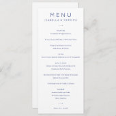 Elegant Wedding Menu for Isabella & Patrick (Voorkant / Achterkant)