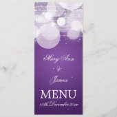 Elegant Wedding Menu Gloed & Sparkle Paars (Achterkant)