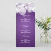 Elegant Wedding Menu Gloed & Sparkle Paars (Staand voorkant)