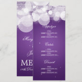 Elegant Wedding Menu Gloed & Sparkle Paars (Voorkant / Achterkant)