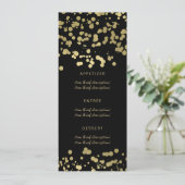 Elegant Wedding Menu Gold Foil Confetti (Staand voorkant)