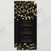 Elegant Wedding Menu Gold Foil Confetti (Voorkant / Achterkant)