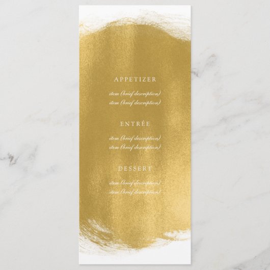 Elegant Wedding Menu Gold Paint Look (Voorkant)
