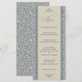 Elegant Wedding Menu in Blue en Beige (Voorkant / Achterkant)